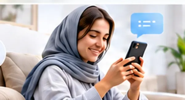 مشتری در حال ثبت درخواست خدمات با تلفن همراه